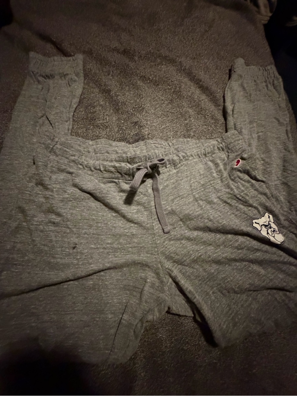 League Gray Kids Drawstring Sweatpants with Bulldog Patch